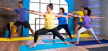 Active And Fit Now: People Doing Yoga